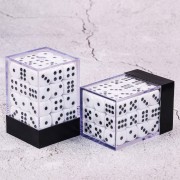 12mm white opaque pips dice 